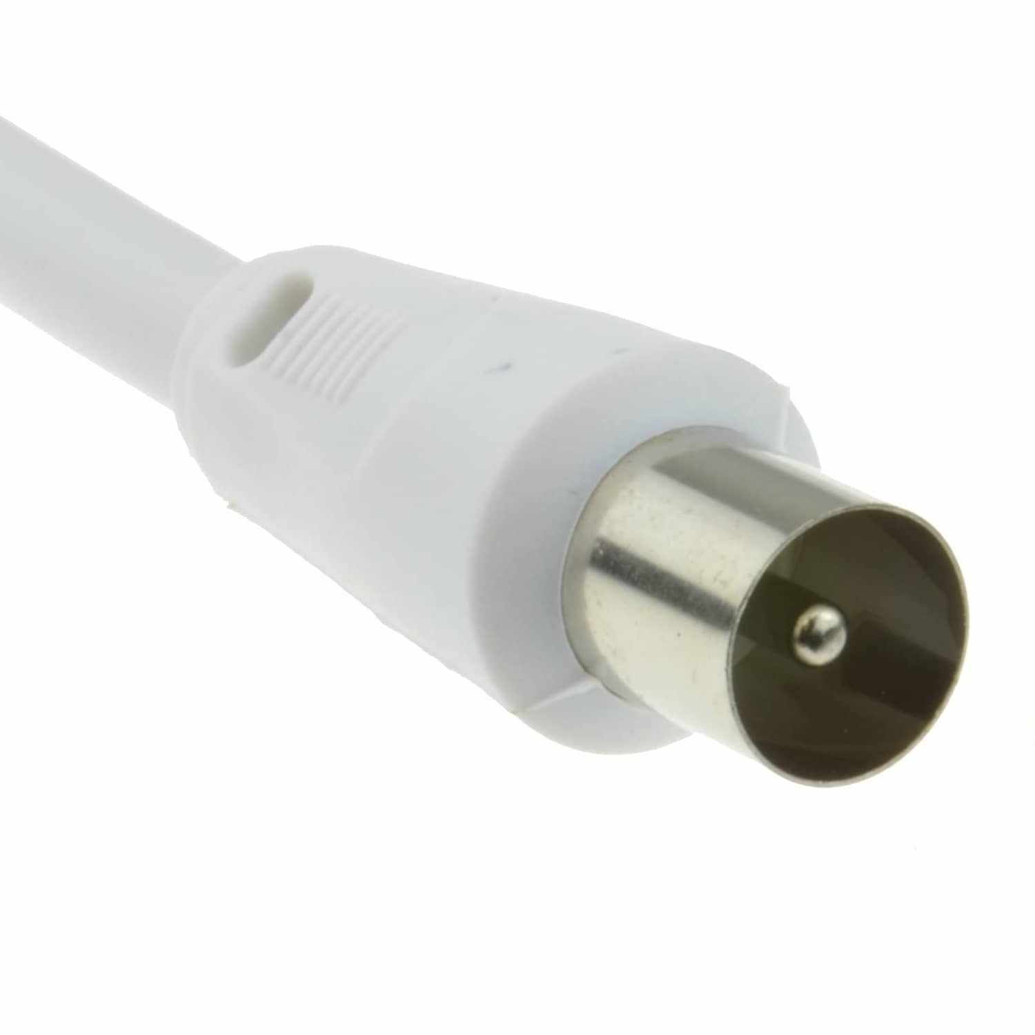 Cable antena-satelite coaxial macho - tipo f macho 75 Ohm 1.5 Metros Blanco - imagen 3