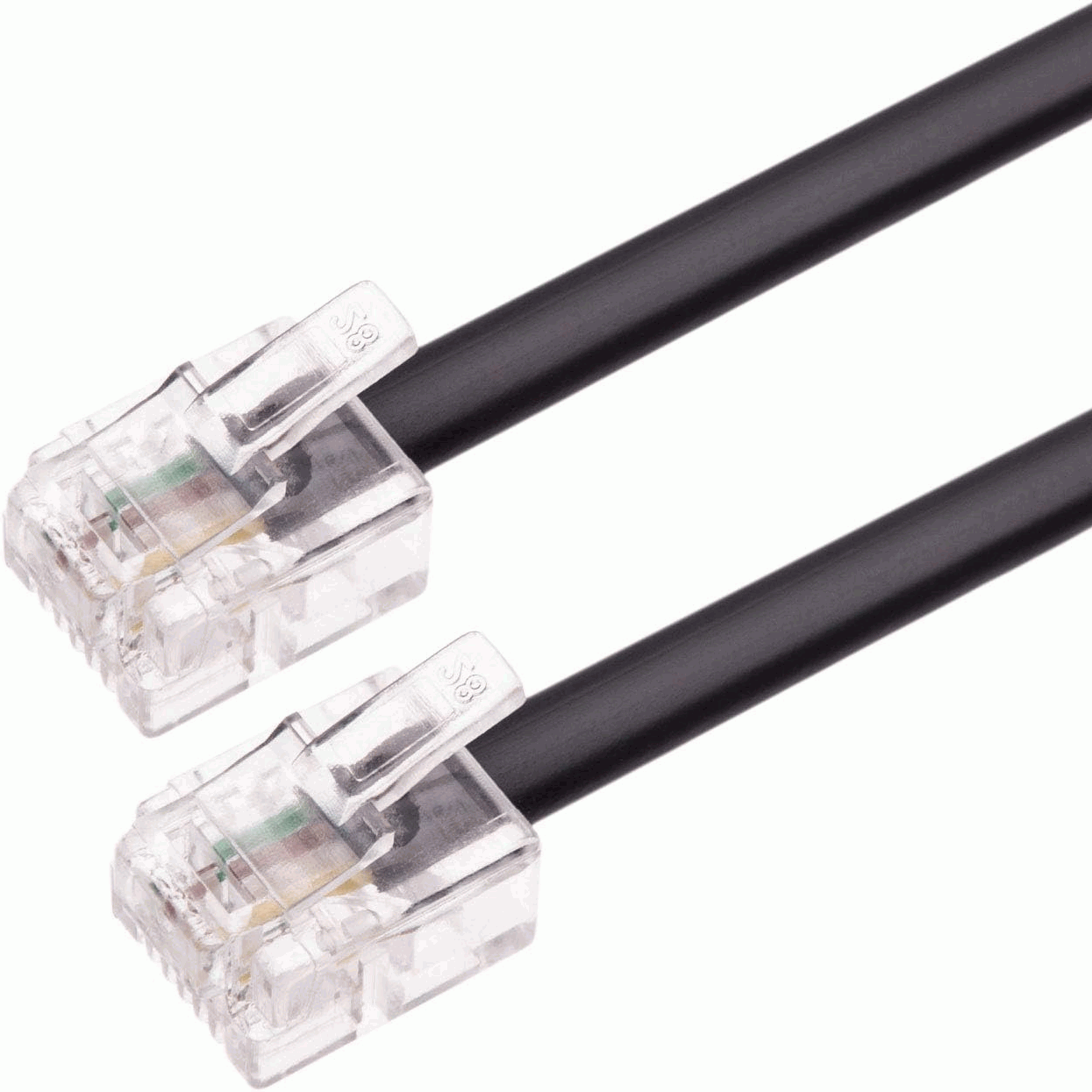 Cable de telefono RJ11 6P4C Macho a Macho 3 Metros Negro - imagen 1