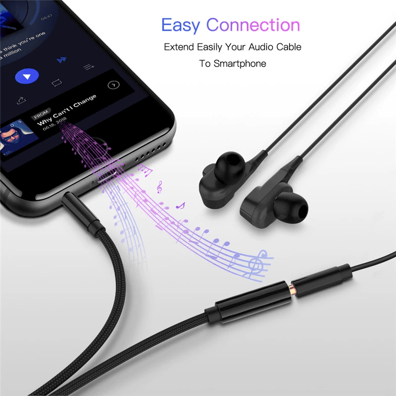 Cable alargador de audio estéreo jack 3.5 mm 5 Metros Negro - imagen 2