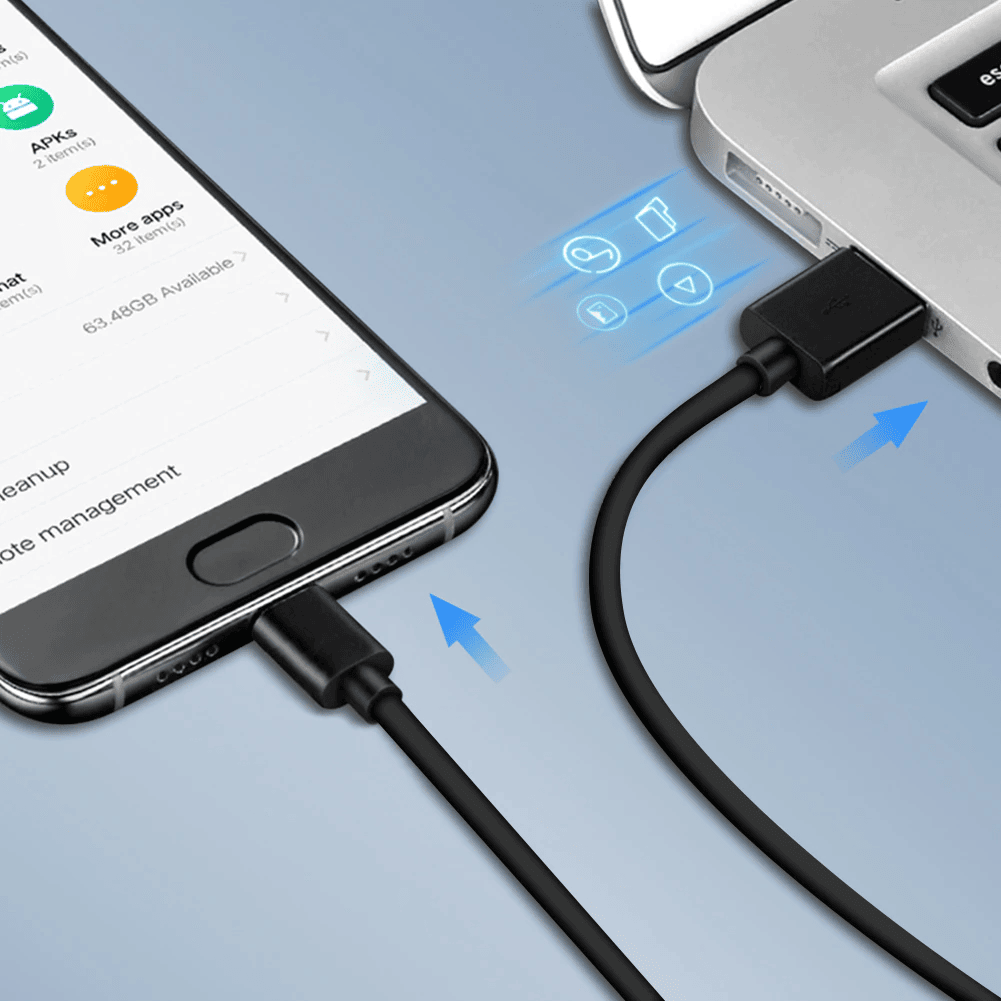 Cable Micro USB carga y sincronizacion 5 Metros Negro - imagen 2