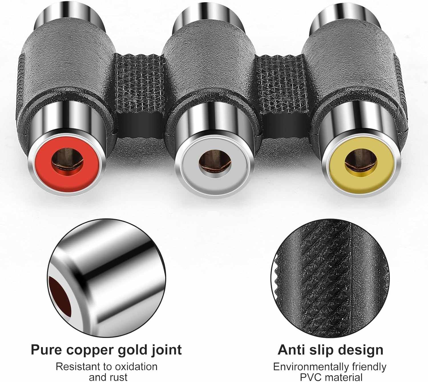 Adaptador triple RCA hembra - imagen 3