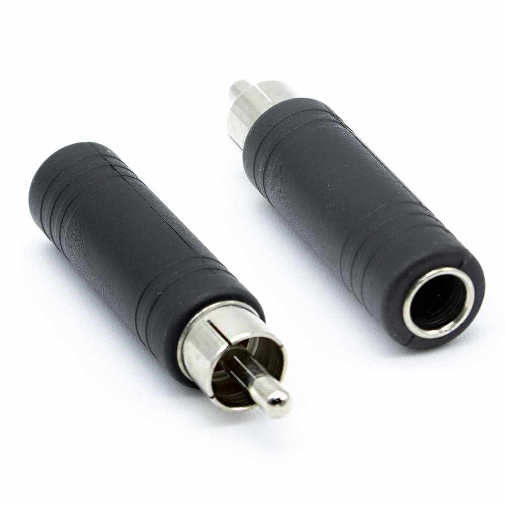 Adaptador audio mono jack 6.35 hembra - RCA macho Negro - imagen 1