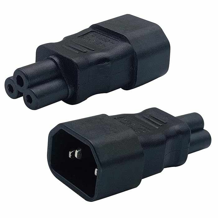 Adaptador alimentacion IEC C14 macho a C5 hembra Negro - imagen 1