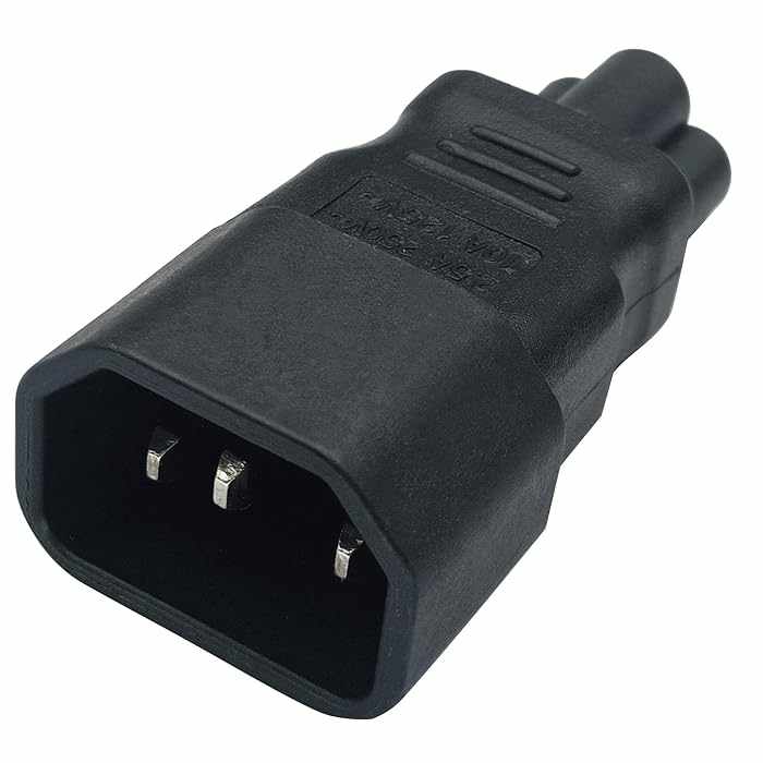 Adaptador alimentacion IEC C14 macho a C5 hembra Negro - imagen 5
