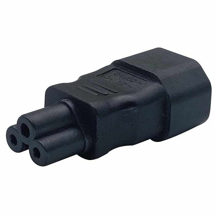 Adaptador alimentacion IEC C14 macho a C5 hembra Negro - imagen 6