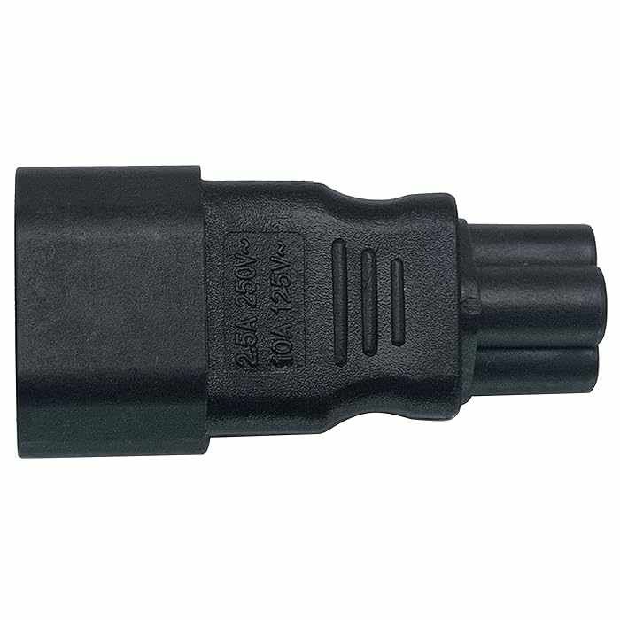 Adaptador alimentacion IEC C14 macho a C5 hembra Negro - imagen 7