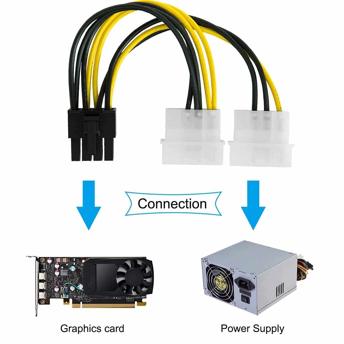 Cable de alimentacion para tarjeta grafica PCI-E 8 pin 15 cm - imagen 3