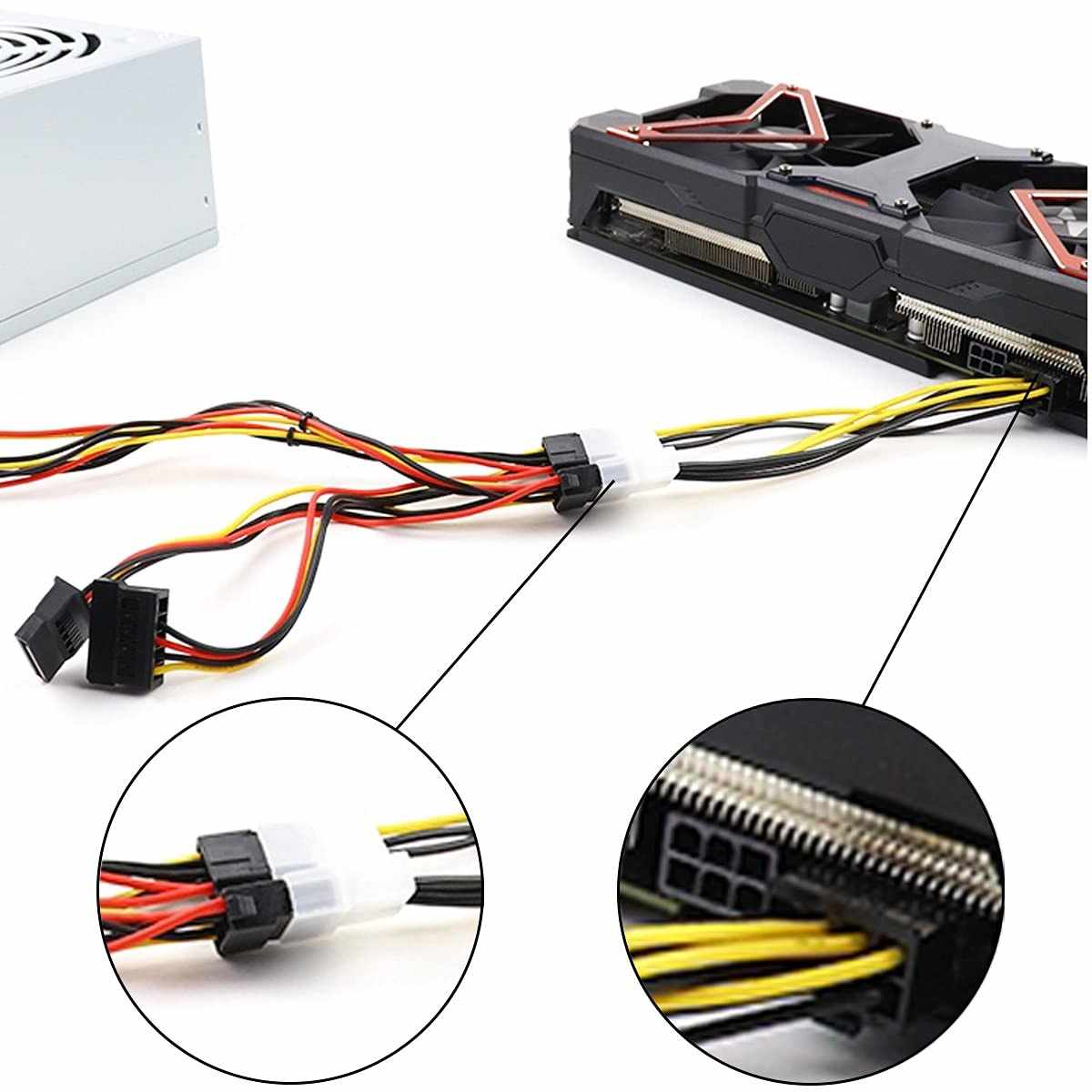 Cable de alimentacion para tarjeta grafica PCI-E 8 pin 15 cm - imagen 4