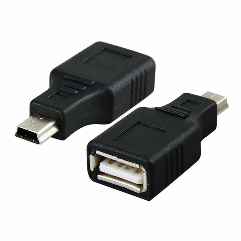 Adaptador USB 2.0 hembra a mini USB macho Negro - imagen 1