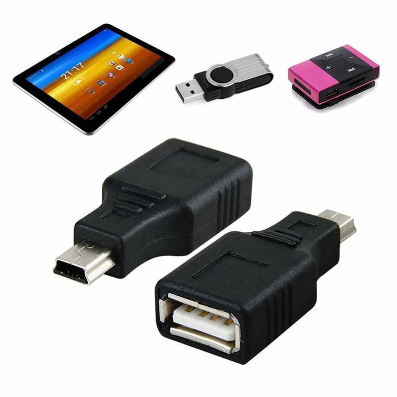 Adaptador USB 2.0 hembra a mini USB macho Negro - imagen 4