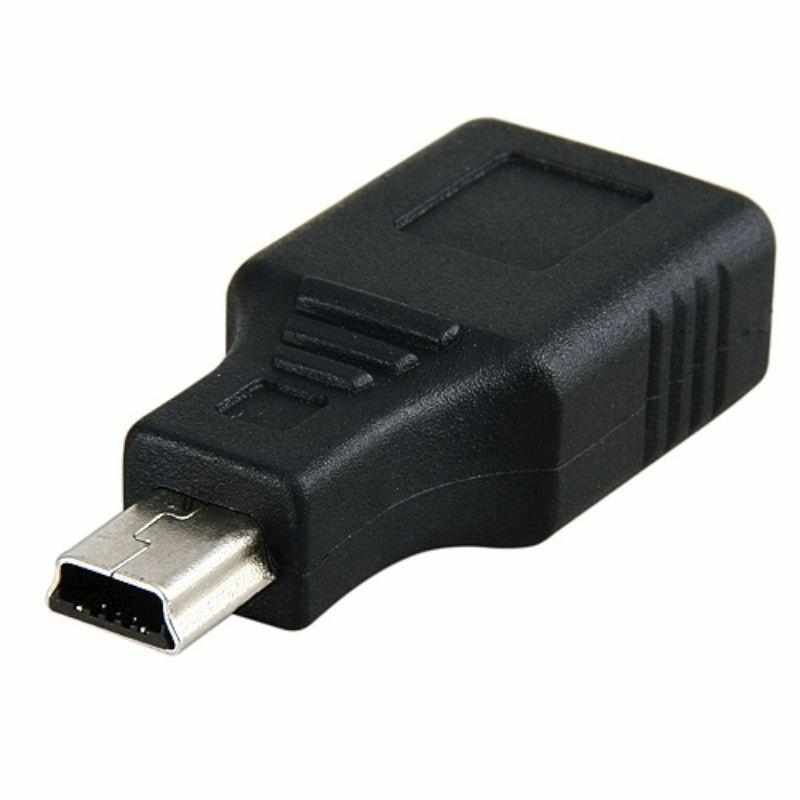 Adaptador USB 2.0 hembra a mini USB macho Negro - imagen 2