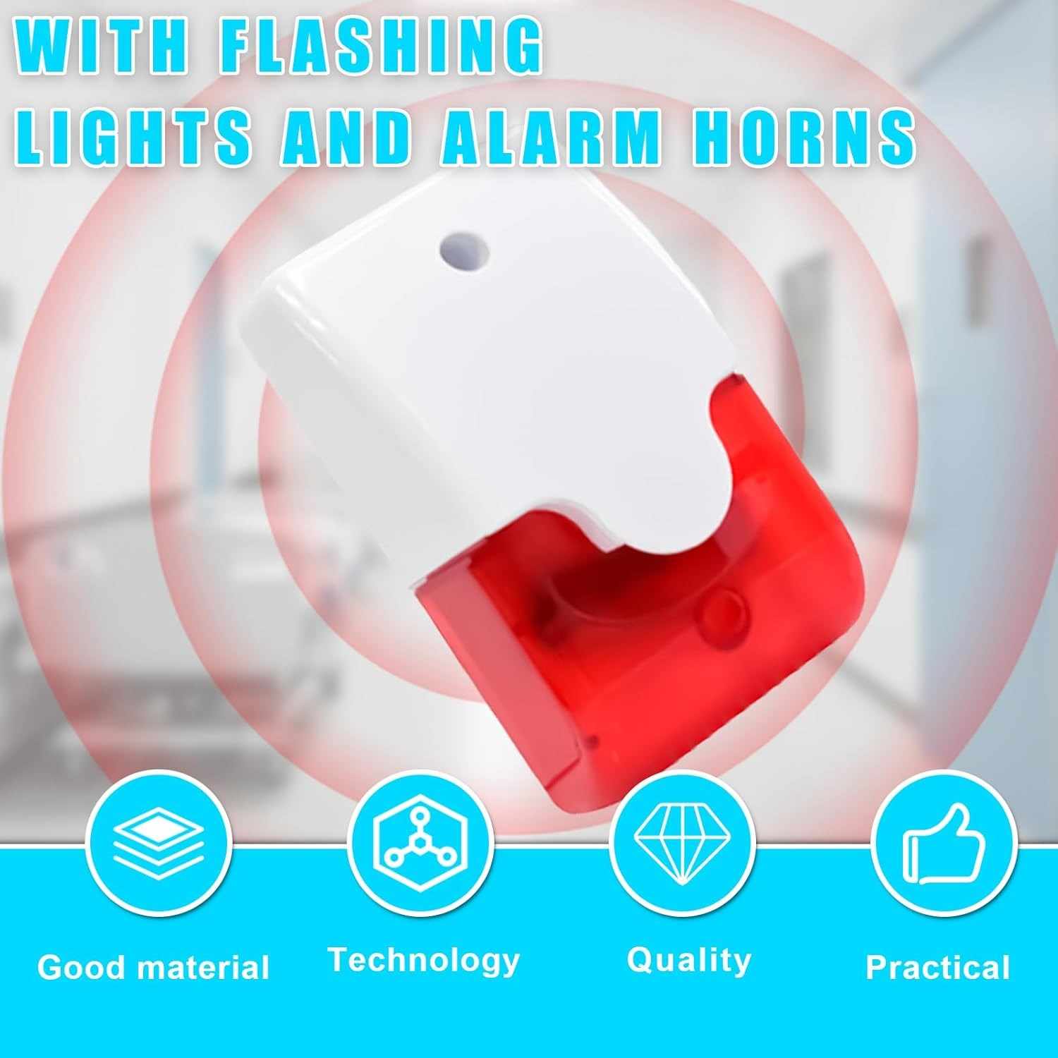 Alarma de sonido y luz Estroboscópica intermitente 220V - imagen 5