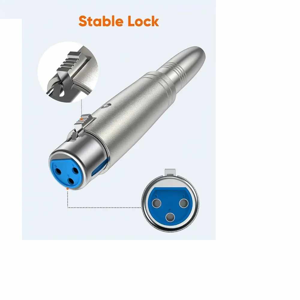 Adaptador XLR hembra a jack 6.35 hembra mono - imagen 6
