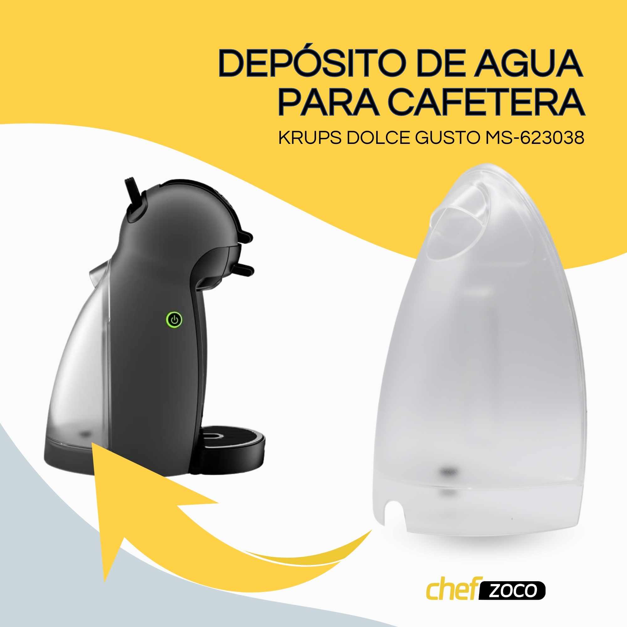 Deposito Agua Cafetera Krups Delonghi MS-623038 - imagen 2