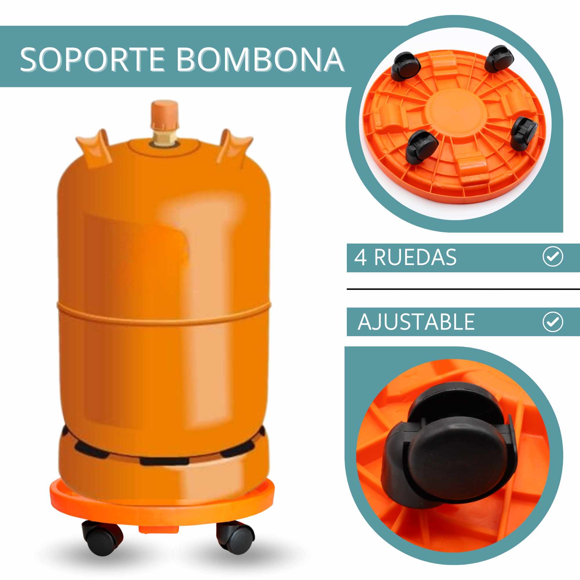 Soporte para bombona butano 33.5 cm Naranja - imagen 2