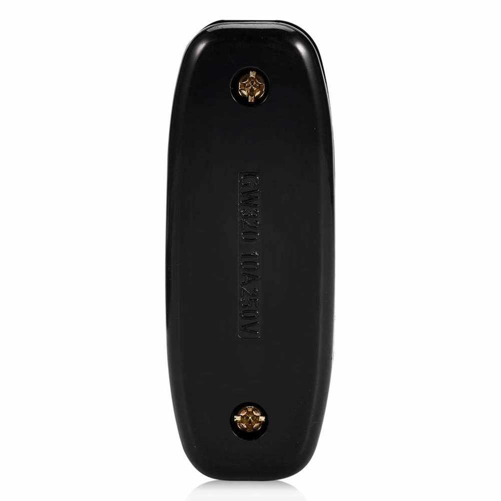 Interruptor LED pasante aereo unipolar lampara 250V 10A Negro - imagen 2
