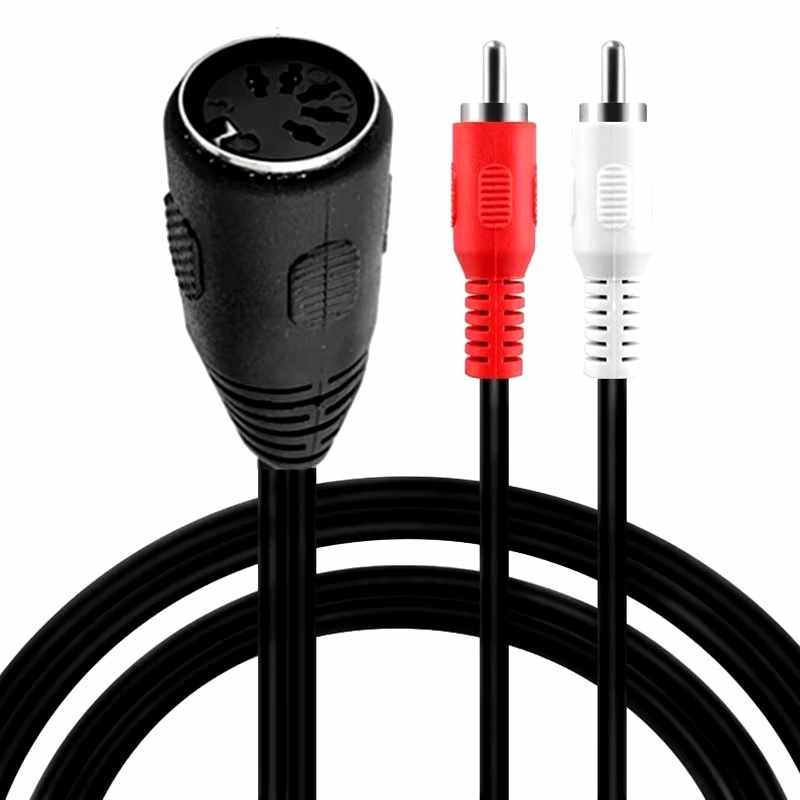 Cable de audio DIN 5 pines hembra a 2x RCA macho 20 cm