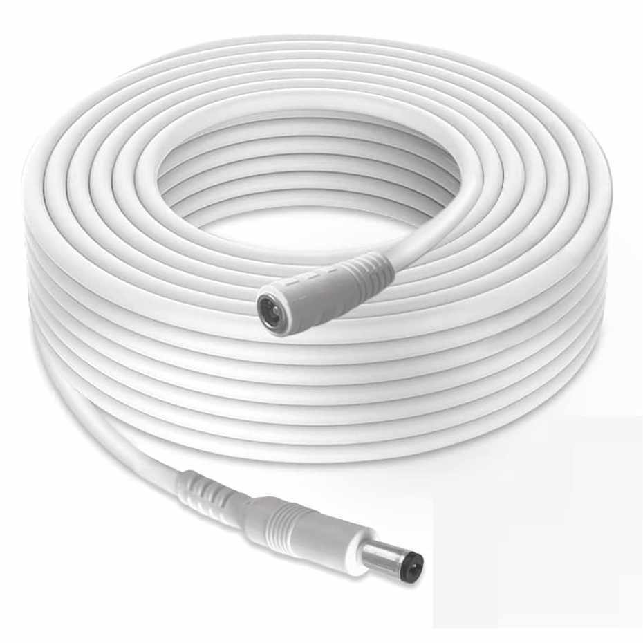 Cable alimentacion DC hembra-macho 5.5 x 2.1 mm 10 Metros Blanco - imagen 1
