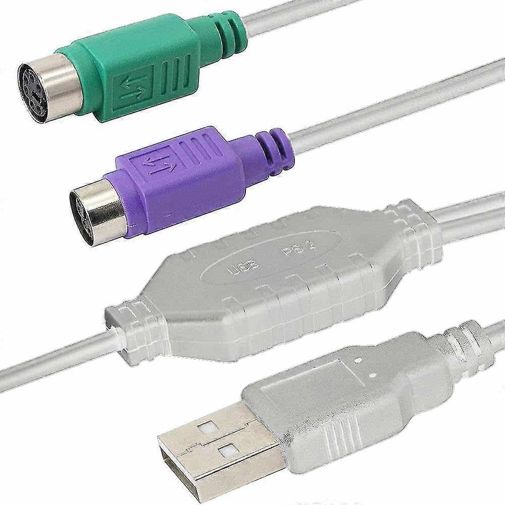 Cable conversor PS2 a USB 2.0 blanco 15 cm