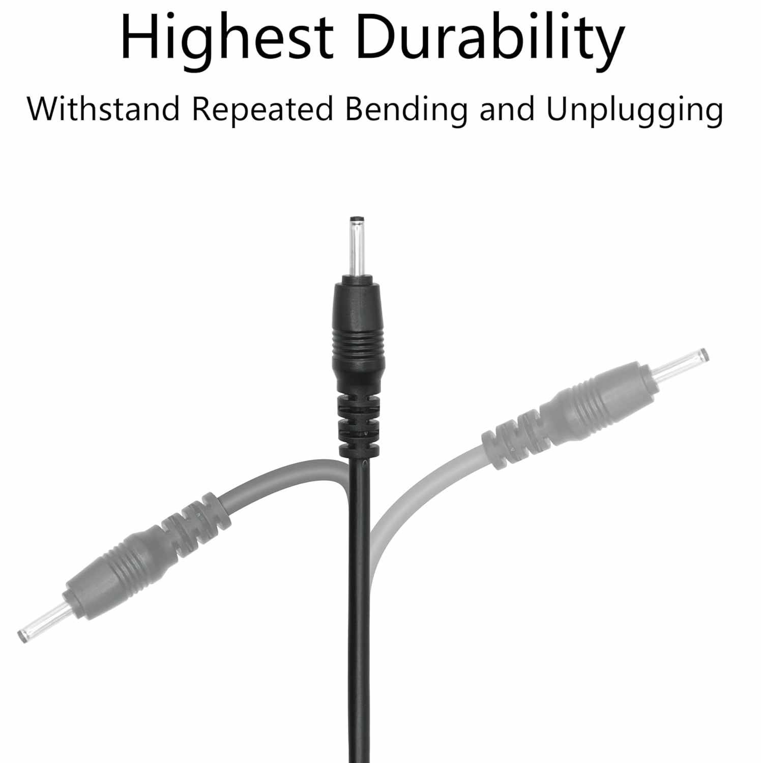 Cable alimentacion USB 2.0 a 2.0 mm x 0.6 mm DC 80 cm negro - imagen 5