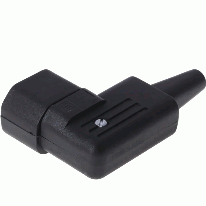Conector alimentacion C14 IEC acodado macho Negro - imagen 3