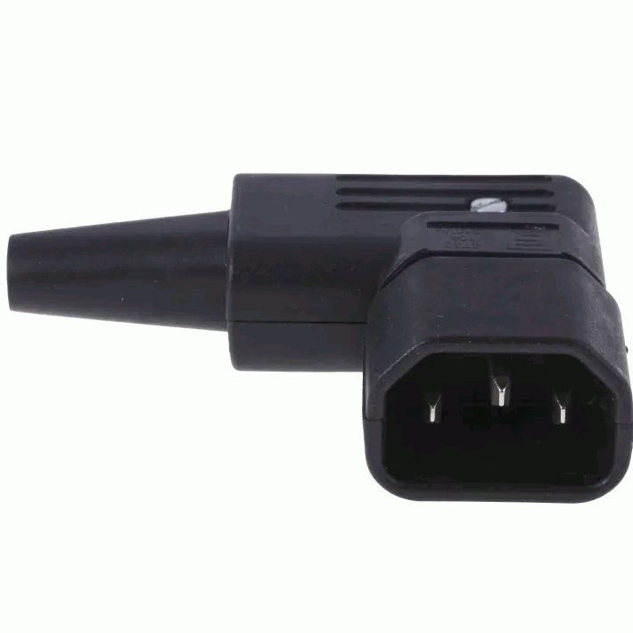 Conector alimentacion C14 IEC acodado macho Negro - imagen 4
