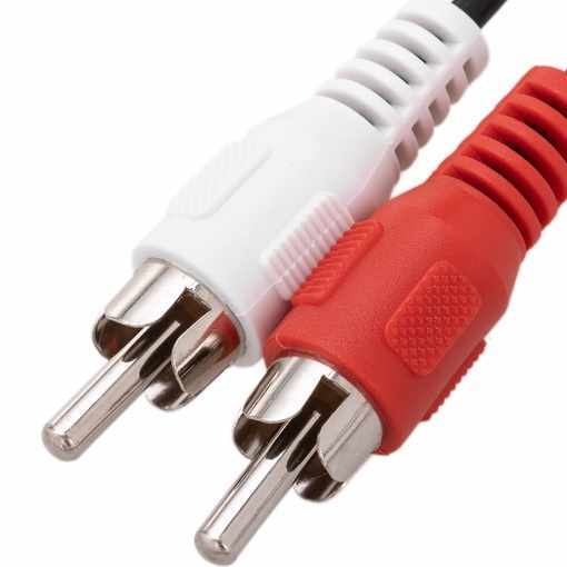 Cable de audio estereo 2x RCA macho a Jack 3.5 mm Hembra 25 cm Negro - imagen 2