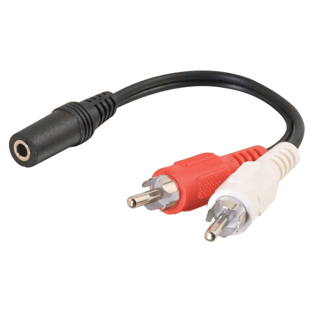 Cable de audio estereo 2x RCA macho a Jack 3.5 mm Hembra 25 cm Negro - imagen 6