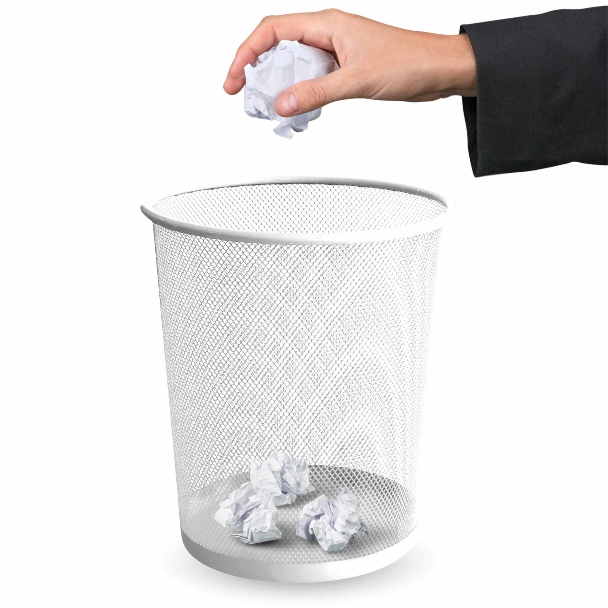 Papelera malla metalica 12 Litros Blanco - imagen 6