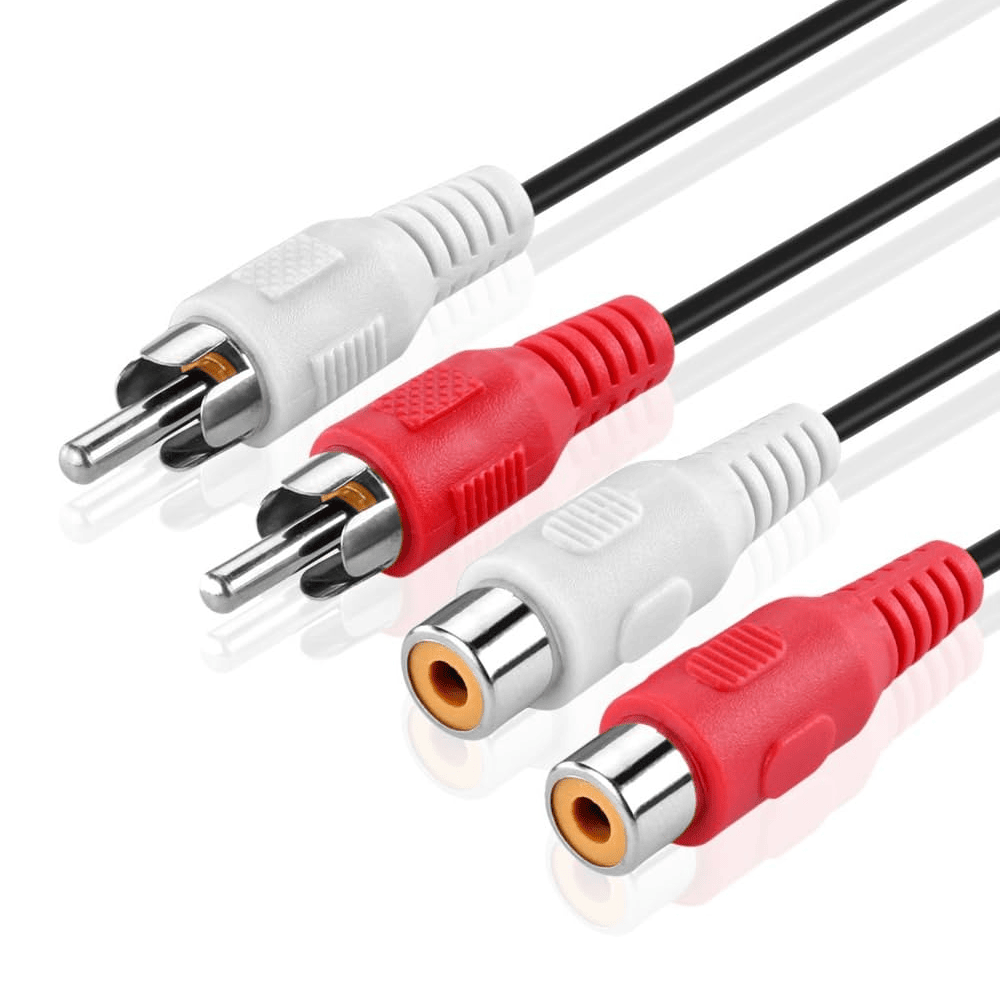 Cable de audio estereo 2x RCA macho - 2x RCA hembra 2.5 Metros - imagen 1
