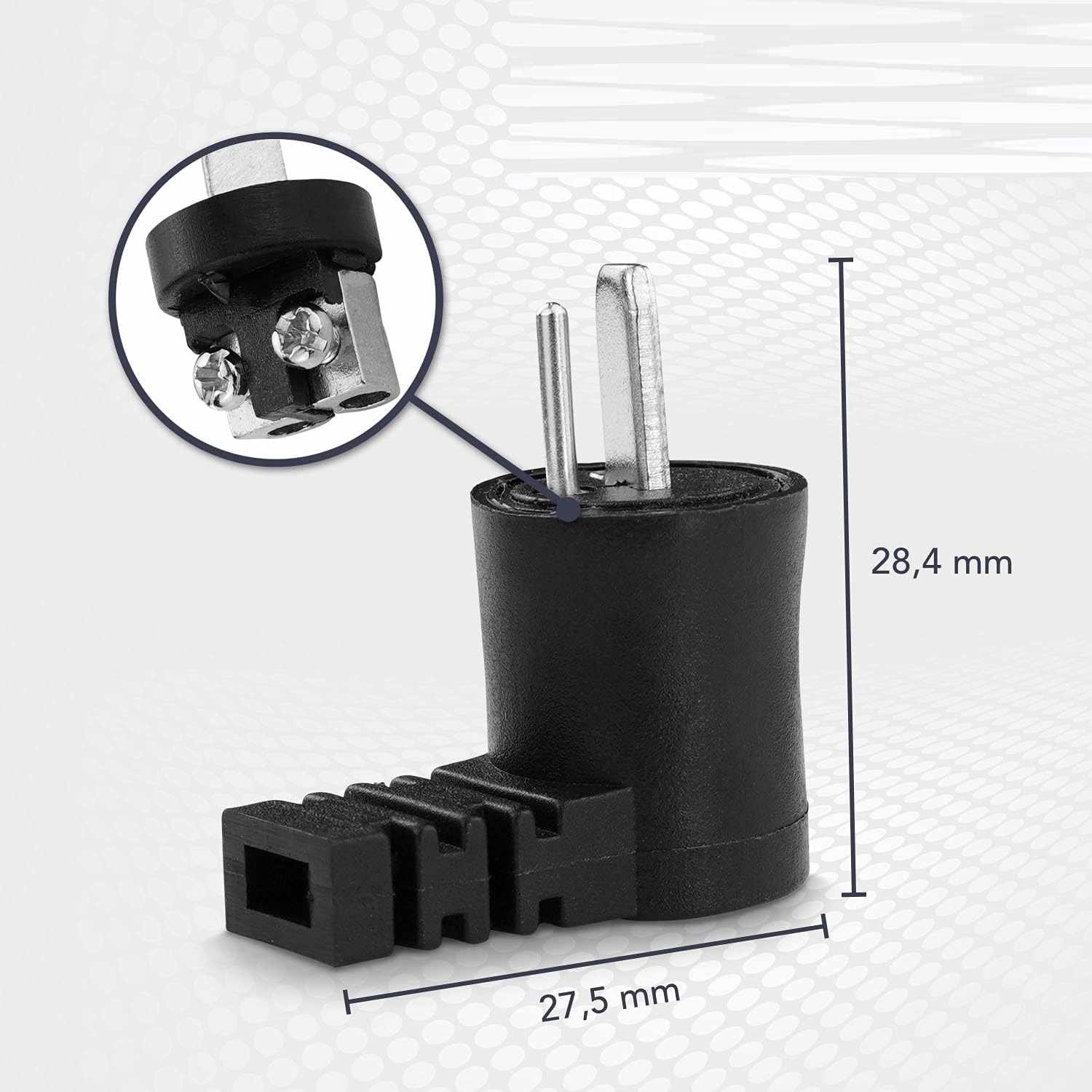 Conector audio para altavoz macho acodado Negro - imagen 5
