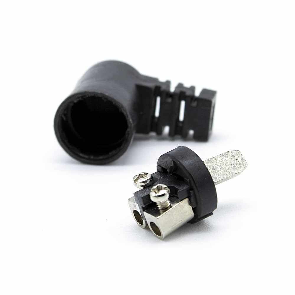 Conector audio para altavoz macho acodado Negro - imagen 2