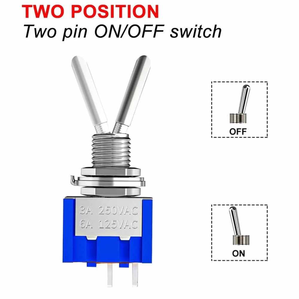 Interruptor 2 pin con palanca on-off Gris 3 A - imagen 2
