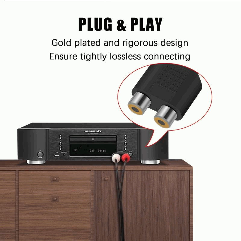 Adaptador audio Estereo 2x RCA Hembra a Jack 3.5 mm Macho - imagen 3