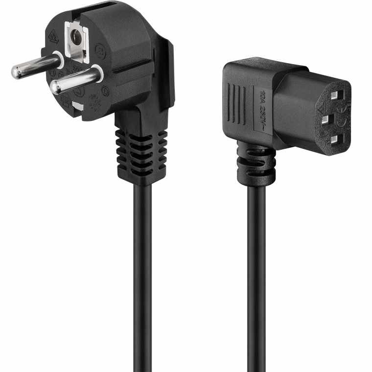 Cable de alimentacion CPU C13 acodado 2 Metros Negro
