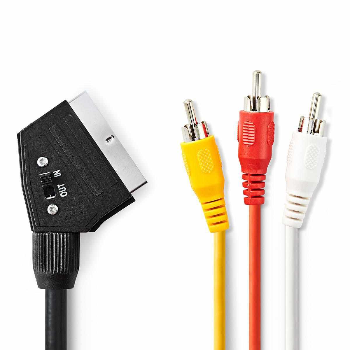 Cable SCART RCA conmutable 2 Metros