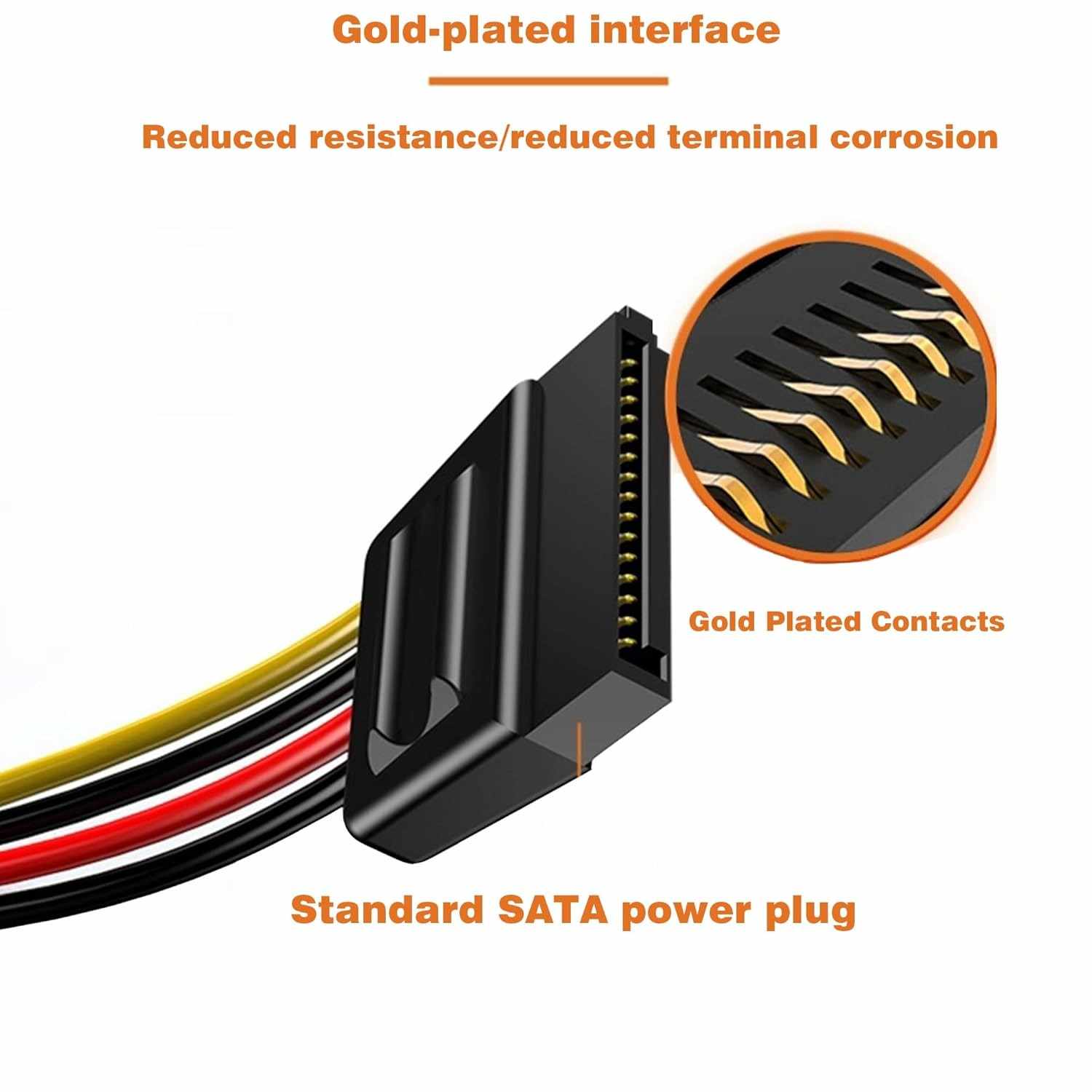 Cable alimentacion multiplicador SATA macho a 2x SATA hembra 20 cm - imagen 6