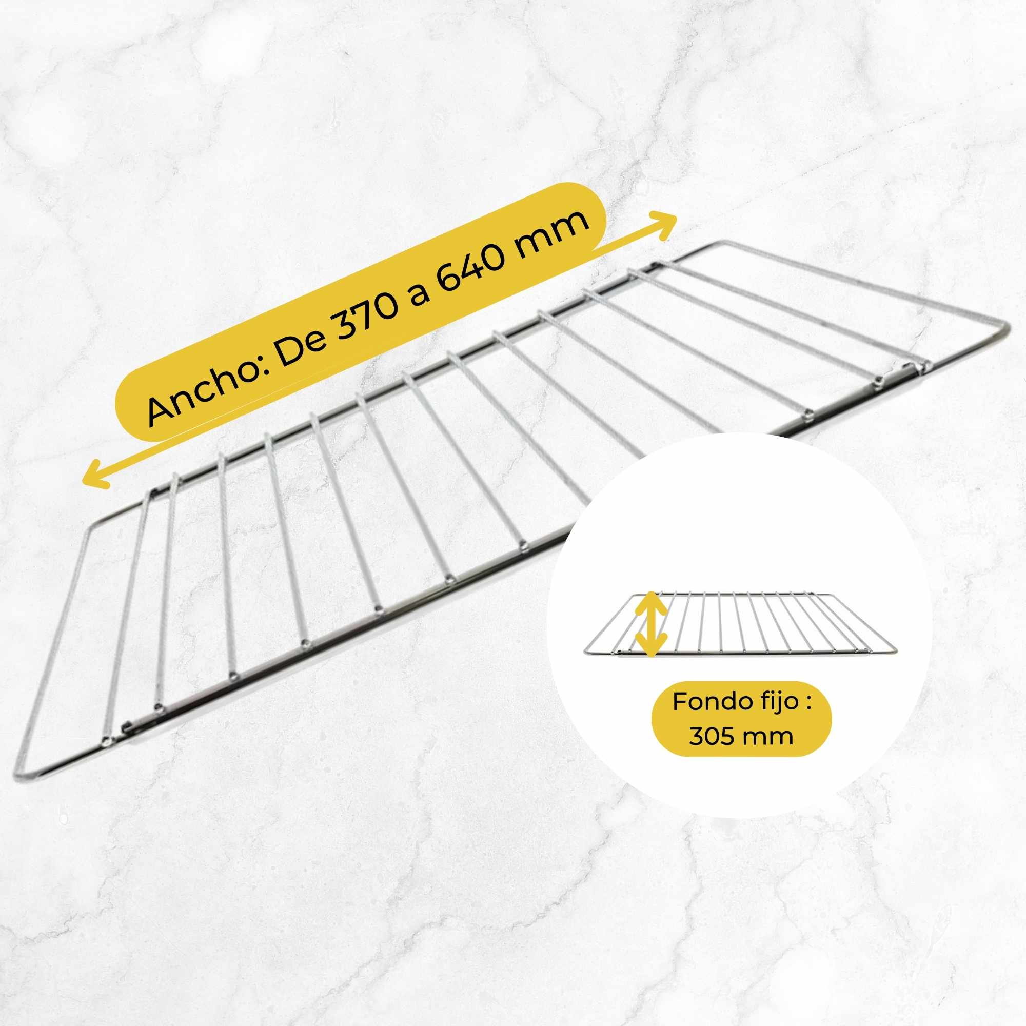Bandeja universal horno extensible 350x560 mm tornillos - imagen 3