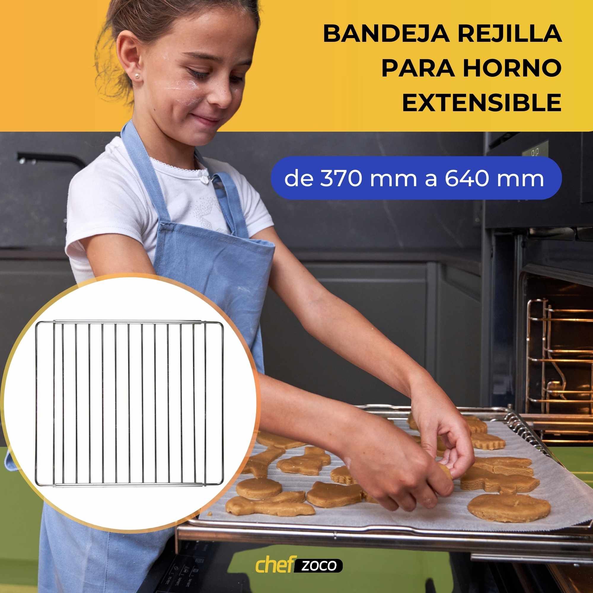 Bandeja universal horno extensible 350x560 mm tornillos - imagen 1