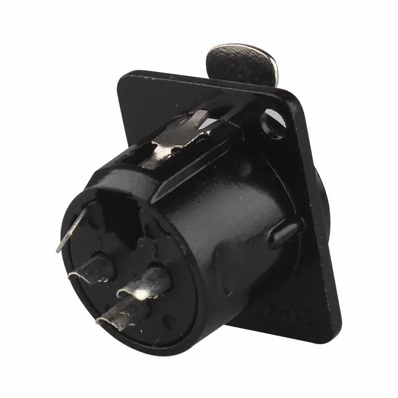 Conector chasis microfono XLR 3 pin hembra Negro - imagen 2