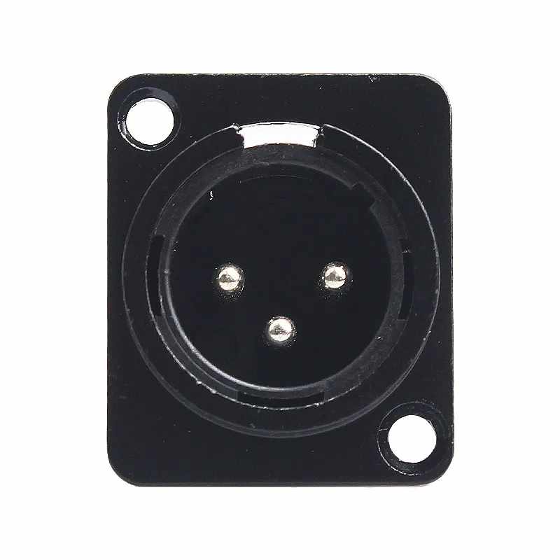 Conector chasis microfono XLR 3 pin hembra Negro - imagen 3
