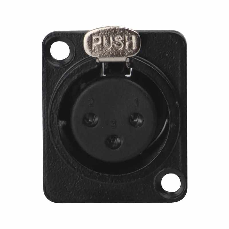 Conector chasis microfono XLR 3 pin hembra Negro - imagen 4