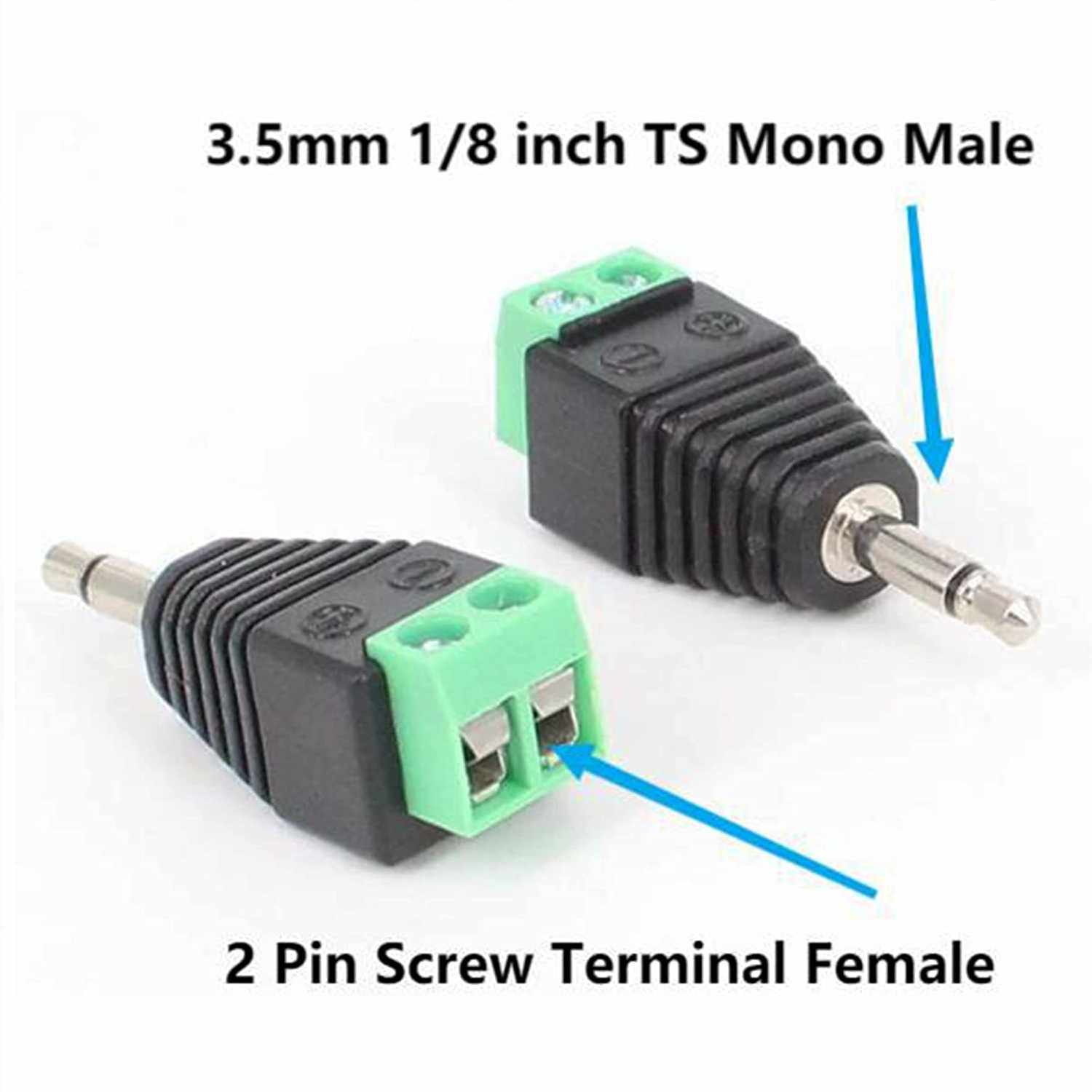 Conector Jack 3.5 mm macho TS Mono terminal de tornillo - imagen 3