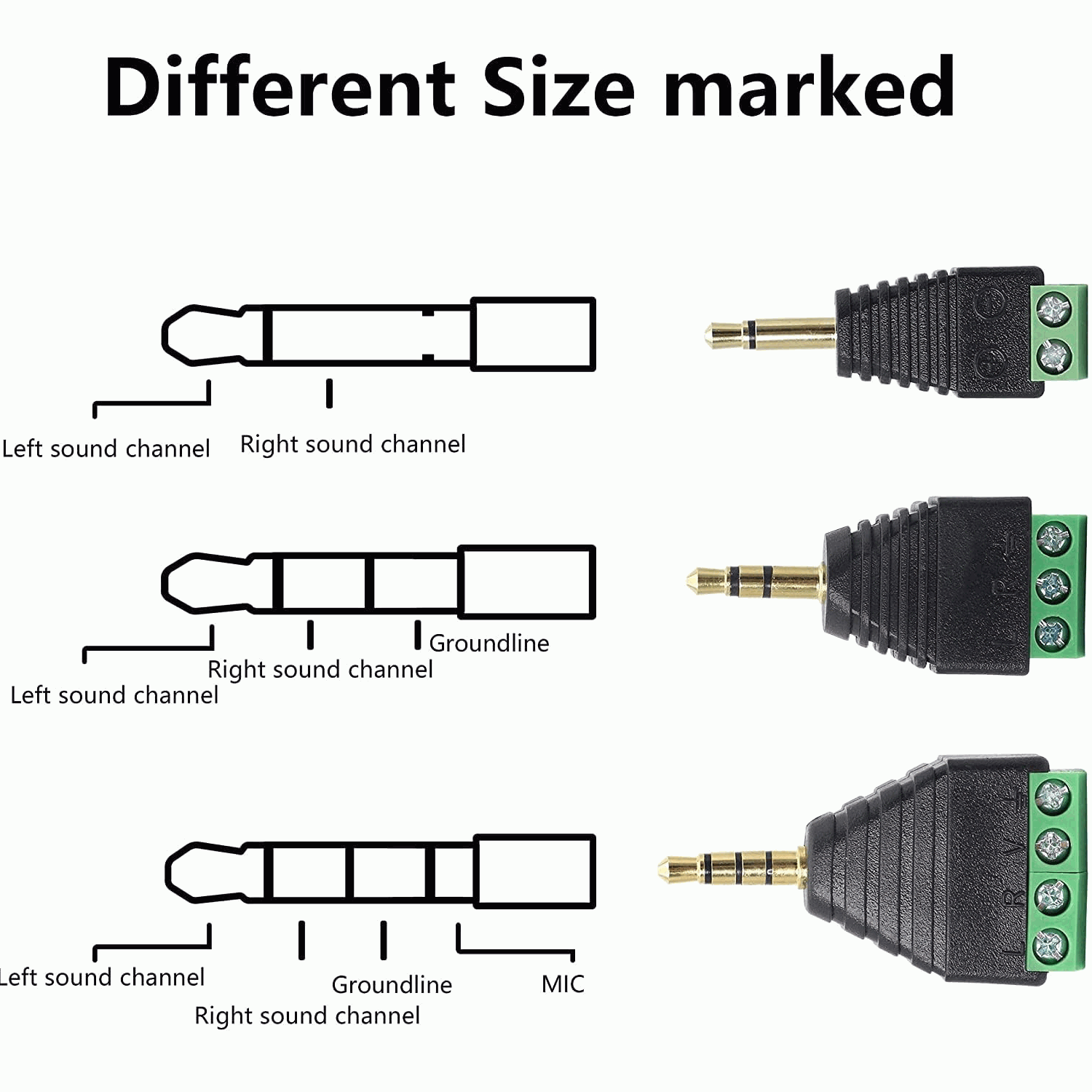 Conector Jack 3.5 mm macho TS Mono terminal de tornillo - imagen 6