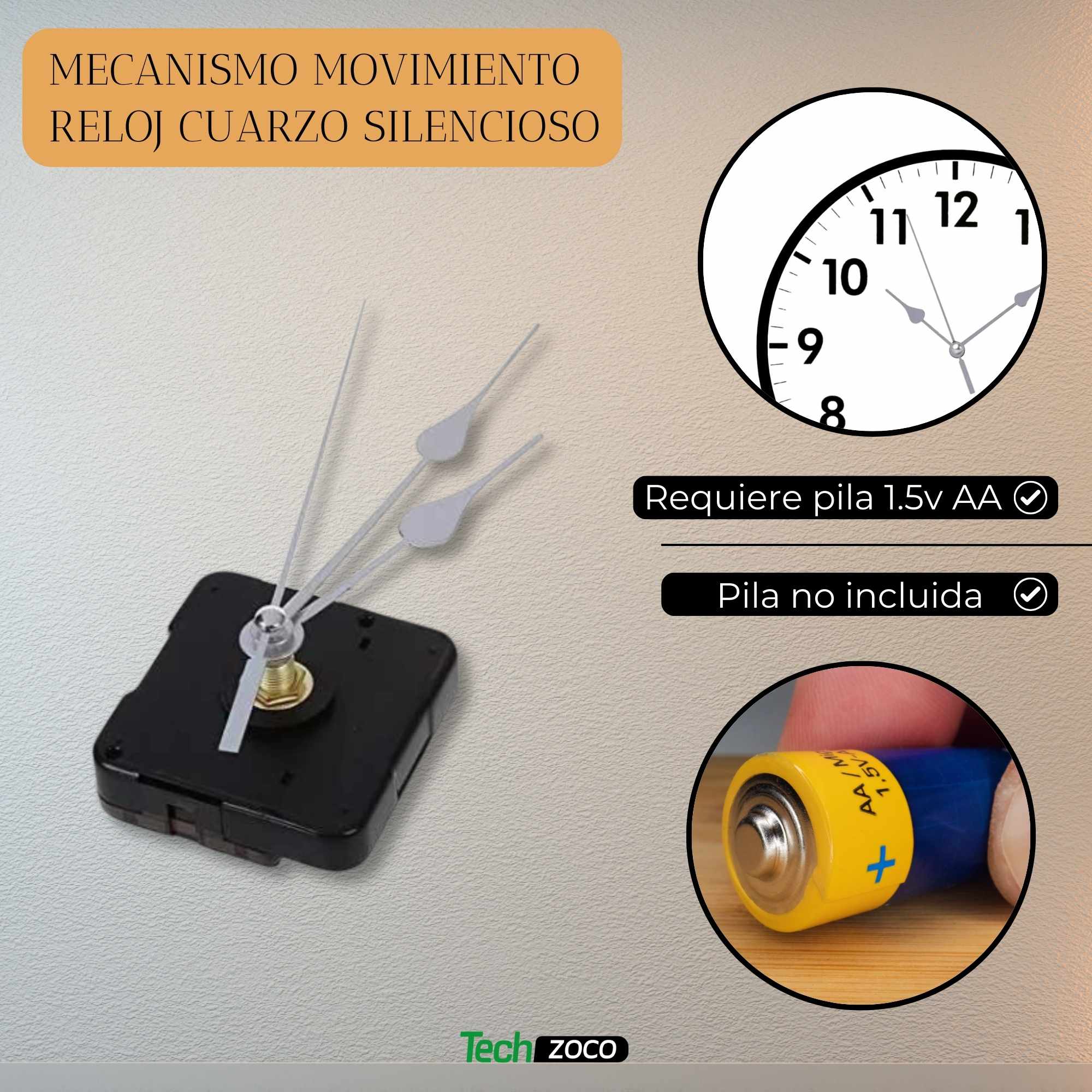 Mecanismo movimiento reloj cuarzo silencioso tipo 6 - imagen 2