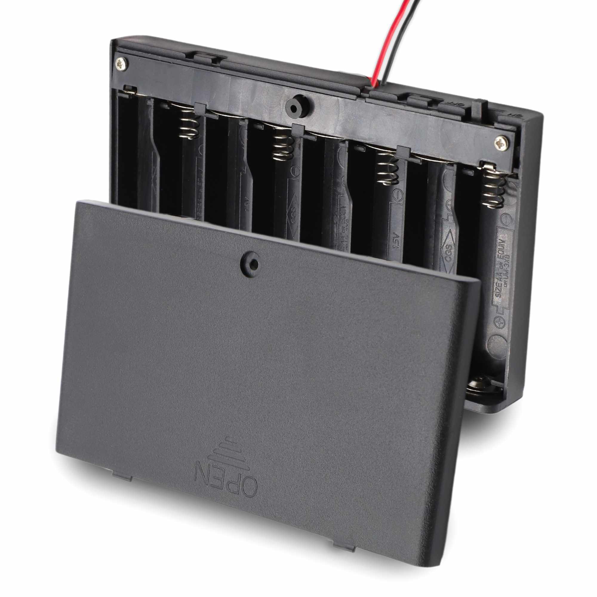Portapilas para 8 pilas LR6 AA con interruptor - imagen 1