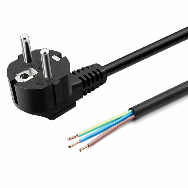 Cable de alimentacion electrico CEE7 macho a bornes 3x0.75mm 1.5 Metros Negro
