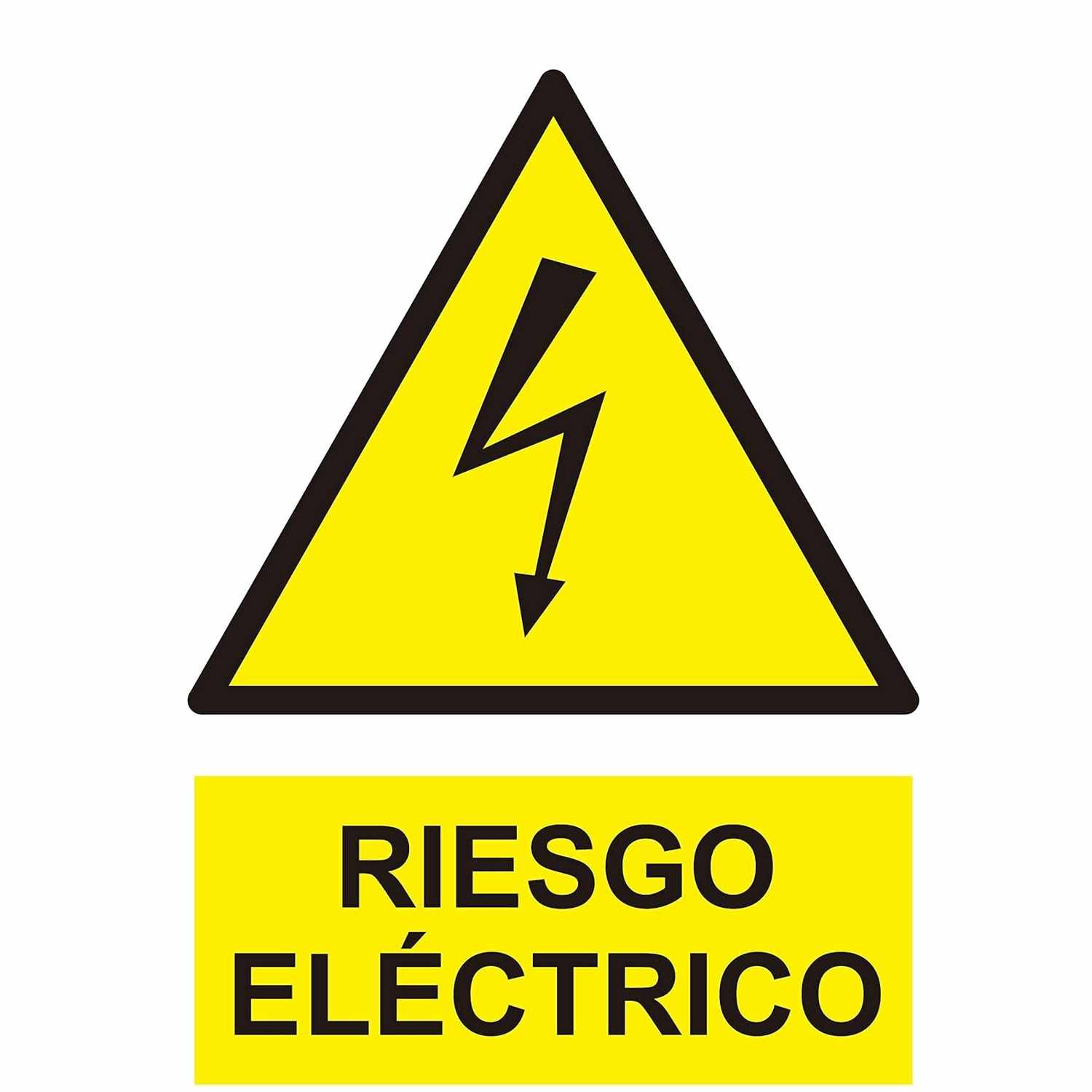 Señal adhesiva Riesgo Electrico 10x15cm