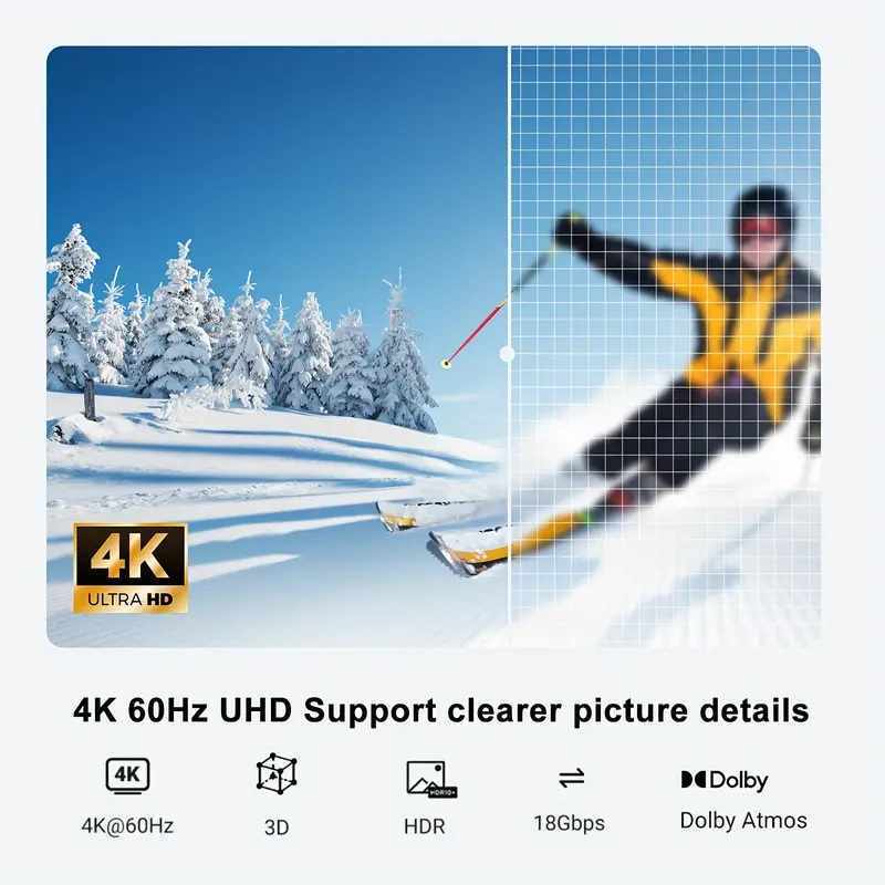Cable Hdmi acodado 90 grados contactos dorados 4K 1 Metro Negro - imagen 3
