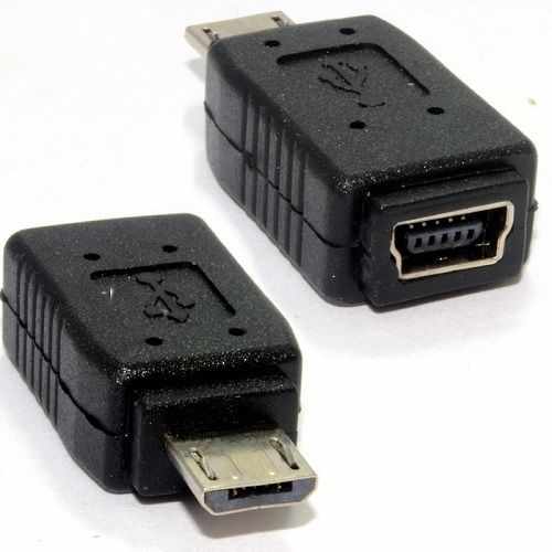 Adaptador USB 2.0 mini USB hembra a micro USB macho Negro - imagen 1